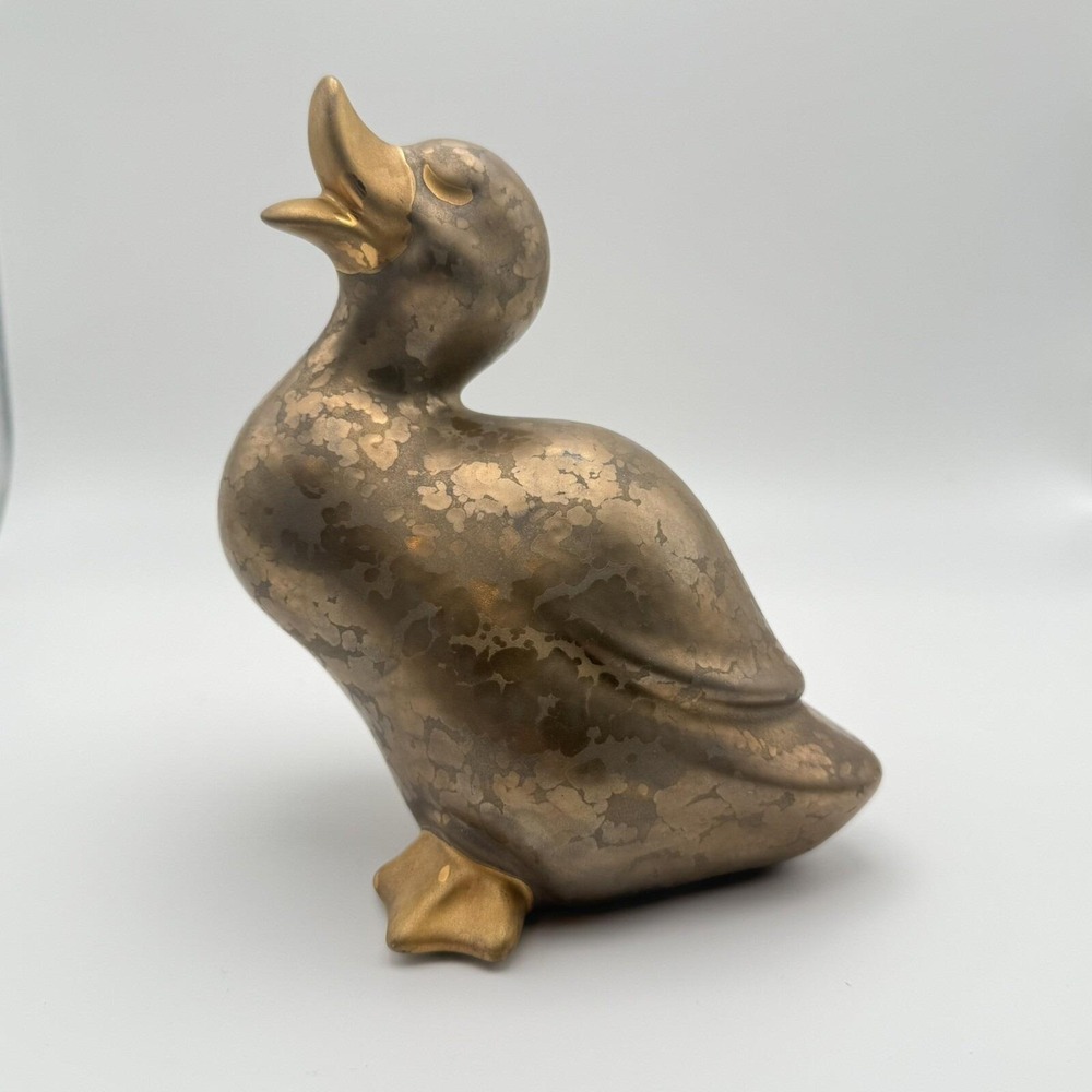 Vintage Bosa Ceramiche 24‎ K gold embellished duck